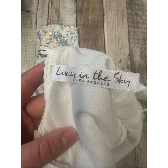 Lucy In The Sky Whitney Sequin Maxi Colorful Bridal Prom Dress | Size Medium - Picture 9 of 10